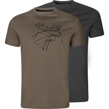 HARKILA Férfi Póló 2db/cs Graphic T-Shirt 2-Pack B.Granite/Phantom