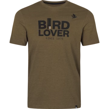 SEELAND Férfi Póló Bird Lover T-Shirt Dark Olive Melange