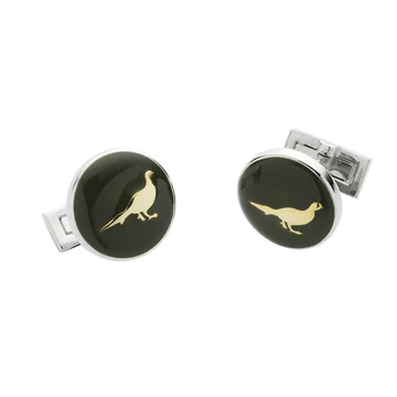 LAKSEN Mandzsettagomb Fácán British Racing Green