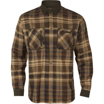 HARKILA Férfi Ing Pajala Beige With Brown