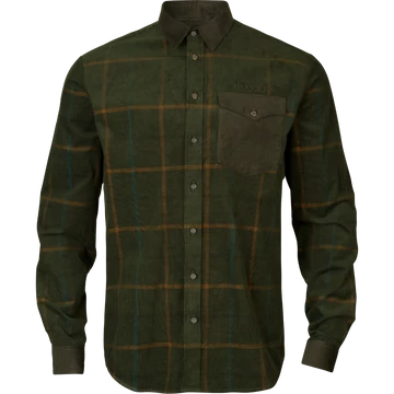 HARKILA Férfi Ing Kalfjord Corduroy Willow Check Green