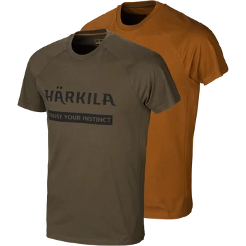 HARKILA Férfi Póló 2db/cs Logo T-Shirt 2-Pack W.Green/R.Clay