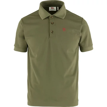 FJALLRAVEN Férfi Póló Crowley Pique Shirt Light Olive