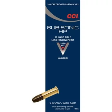 CCI .22 LR Subsonic Hp 100DB 40G