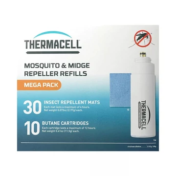 THERMACELL Utántöltő Mega-Pack 120 Óra (10 Patron + 30 Lapka) 