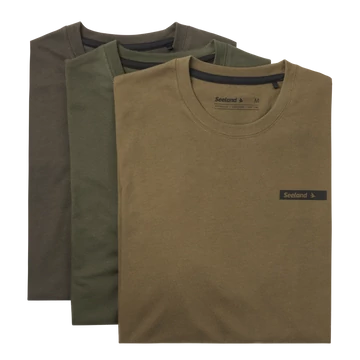 SEELAND Férfi Póló 3db/cs 3-Pack T-Shirt Pine Green/Military Olive/Grape Leaf