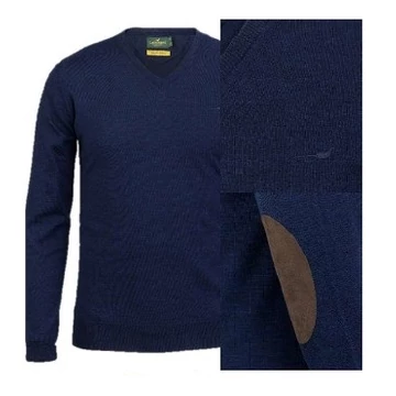 LAKSEN Férfi Pulóver Sussex V-Neck French Blue