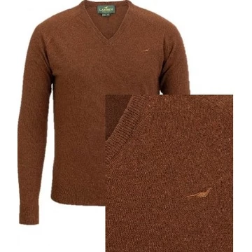 LAKSEN Férfi Pulóver Trent V-neck Toffee