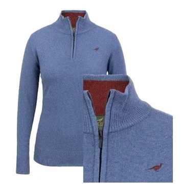 LAKSEN Női Pulóver Tyne Zip Neck Loch Blue