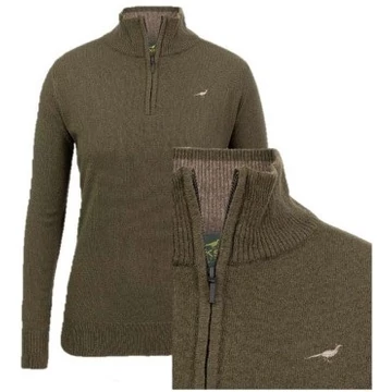 LAKSEN Női Pulóver Tyne Zip Neck Olive