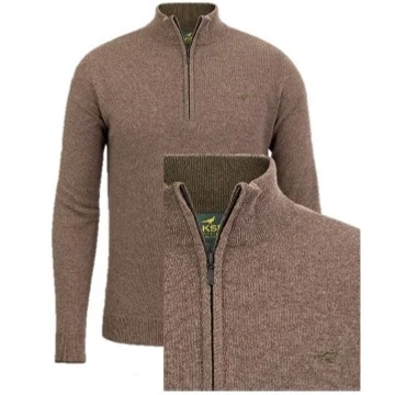 LAKSEN Férfi Pulóver Brompton Zip Neck Camel