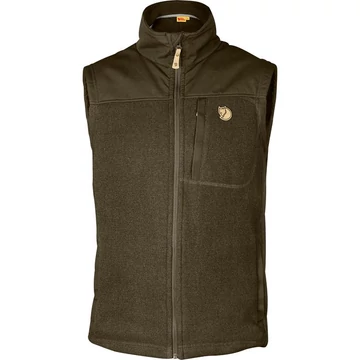 FJALLRAVEN Férfi Mellény Buck Fleece Vest Dark Olive