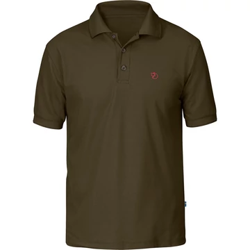FJALLRAVEN Férfi Póló Crowley Pique Shirt Dark Olive