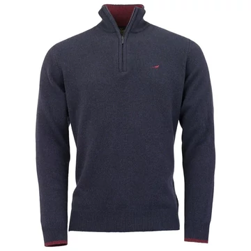 LAKSEN Férfi Pulóver Brompton Zip Neck Dark Storm