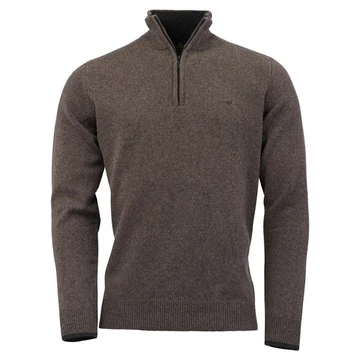 LAKSEN Férfi Pulóver Brompton Zip Neck Bisquit