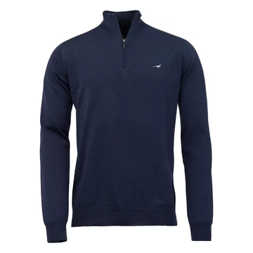 Laksen Férfi Pulóver Norfolk Zip-Neck Supernavy
