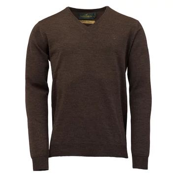 Laksen Férfi Pulóver Sussex V-Neck Brownie 