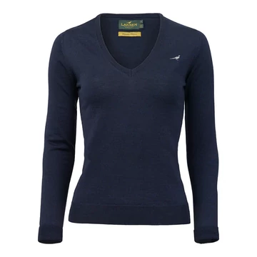 Laksen Női Pulóver Camilla V-Neck Supernavy