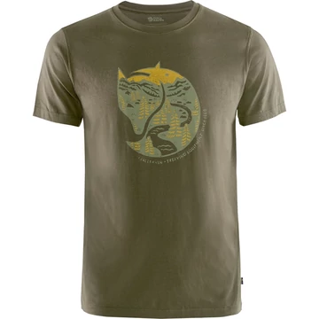 FJALLRAVEN Férfi Póló Arctic Fox T-Shirt Dark Olive