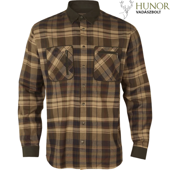 HARKILA Férfi Ing Pajala Beige With Brown