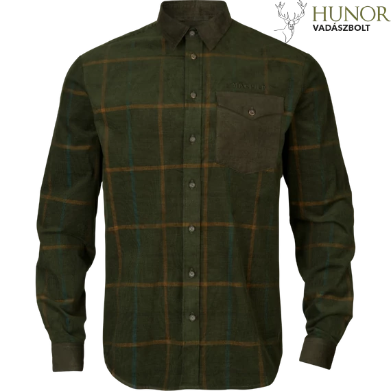 HARKILA Férfi Ing Kalfjord Corduroy Willow Check Green