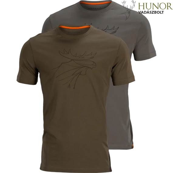 HARKILA Férfi Póló 2db/cs Graphic T-Shirt 2-Pack W.Green/Grey