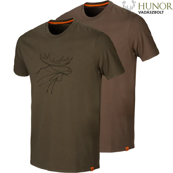 HARKILA Férfi Póló 2db/cs Graphic T-Shirt 2-Pack W.Green/S.Brown