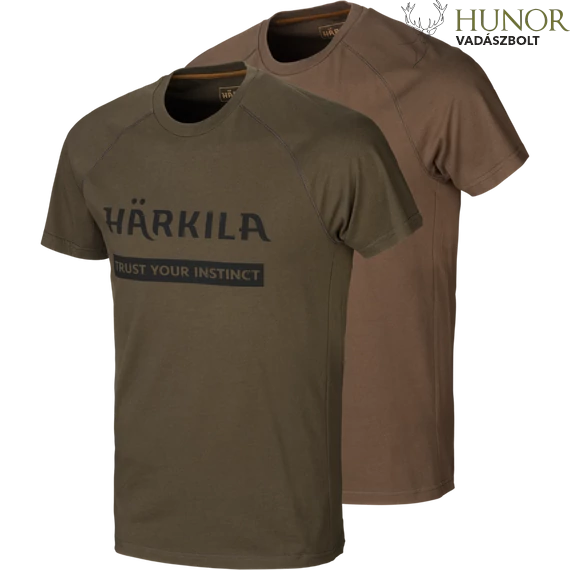 HARKILA Férfi Póló 2db/cs Logo T-Shirt 2-Pack W.Green/S.Brown