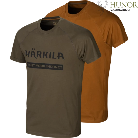 HARKILA Férfi Póló 2db/cs Logo T-Shirt 2-Pack W.Green/R.Clay