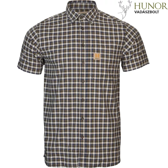 HARKILA Férfi Ing Fjell S/S Naval Blue Check