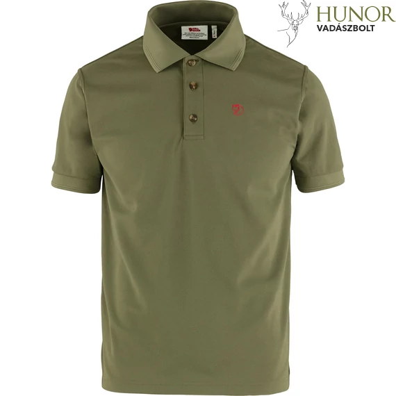 FJALLRAVEN Férfi Póló Crowley Pique Shirt Light Olive