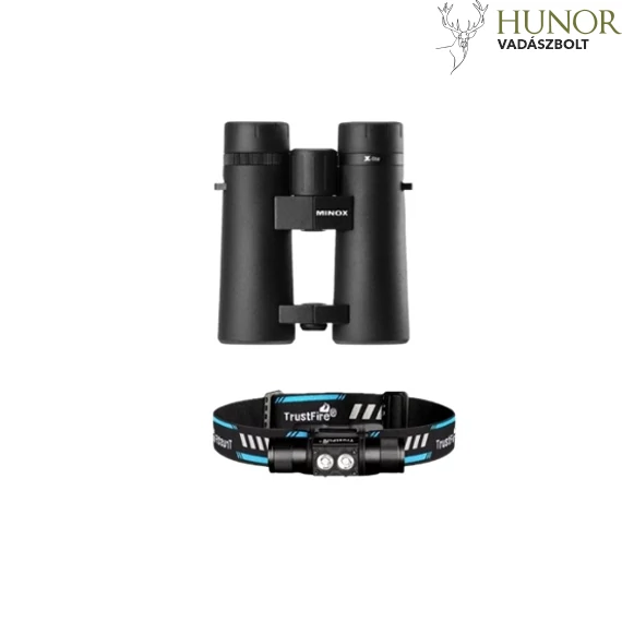 MINOX Keresőtávcső X-Lite 10X42 + TRUST Fejlámpa H5R
