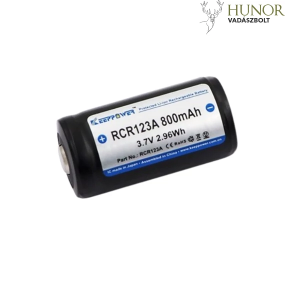 KEEPPOWER Akkumlátor CR123 3,7V 800MAH LI-ON Védelemmel