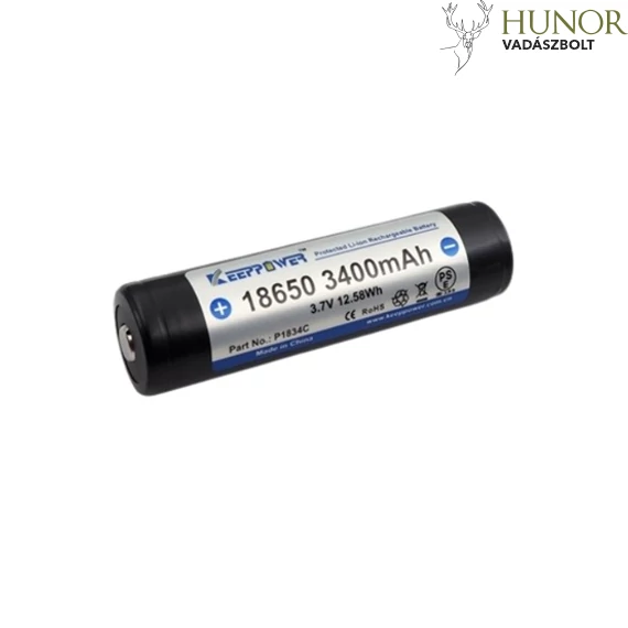 KEEPPOWER Akkumlátor 18650 3,7V 3400MAH Védett LI-ON