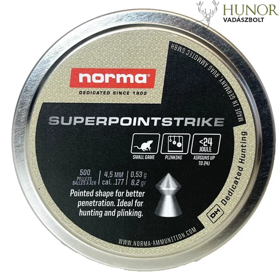 NORMA 5,5MM Hegyes Superpoint Strike 0,94G 250DB