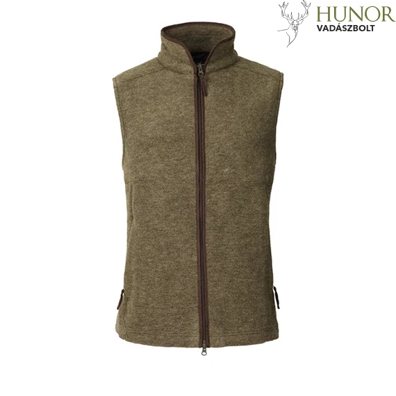 LAKSEN Férfi Mellény Isla Vest Wool-Fleece Olive