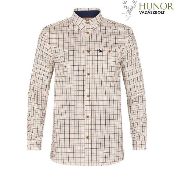 SEELAND Férfi Ing Oxford Shooting Shirt Classic Blue/MERLOT CHECK