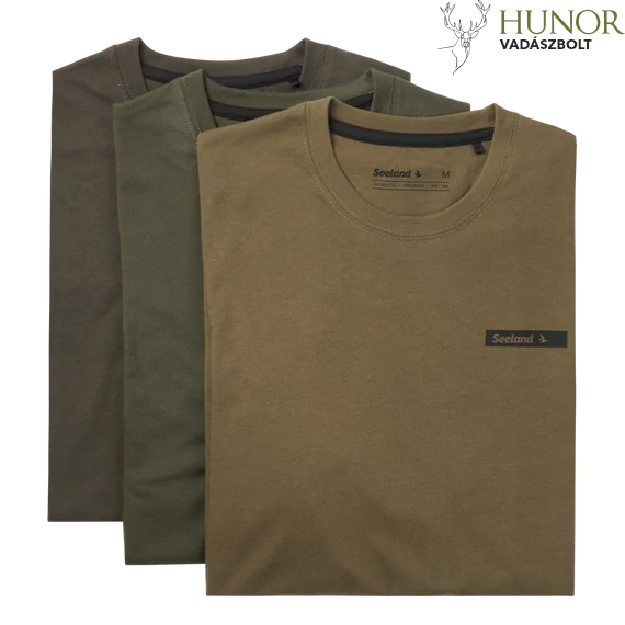 SEELAND Férfi Póló 3db/cs 3-Pack T-Shirt Pine Green/Military Olive/Grape Leaf