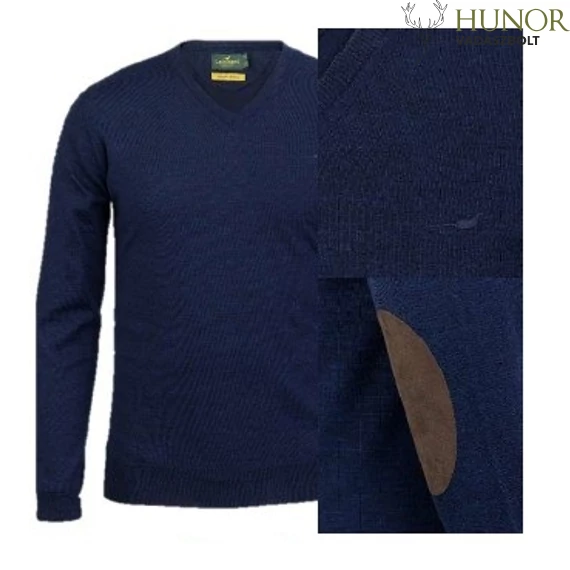 LAKSEN Férfi Pulóver Sussex V-Neck French Blue