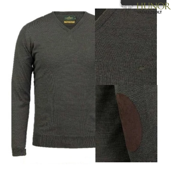 LAKSEN Férfi Pulóver Sussex V-Neck Loden Green