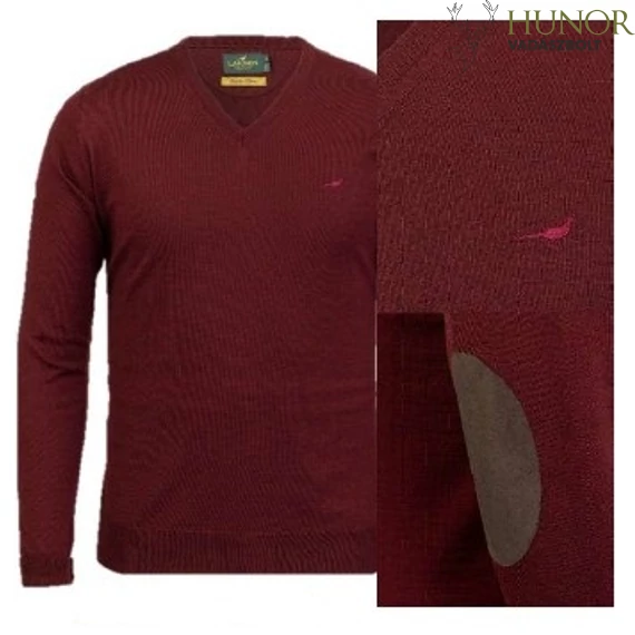 LAKSEN Férfi Pulóver Sussex V-Neck Vintage Port