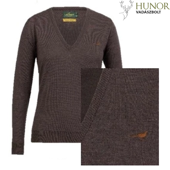 LAKSEN Női Pulóver Camilla V-Neck Chocolate