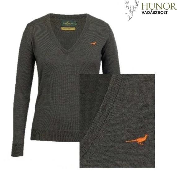 LAKSEN Női Pulóver Camilla V-Neck Loden Green