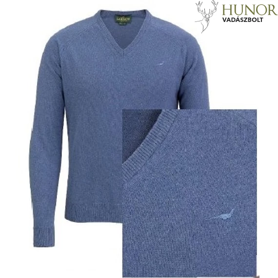 LAKSEN Férfi Pulóver Trent V-neck Loch Blue