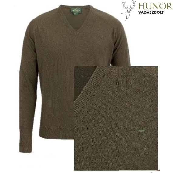 LAKSEN Férfi Pulóver Trent V-neck Olive