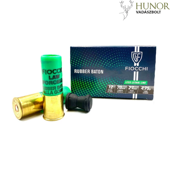 FIOCCHI 12/70 Rubber Baton Green Enforcement 27MM 4,75G