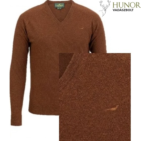 LAKSEN Férfi Pulóver Trent V-neck Toffee