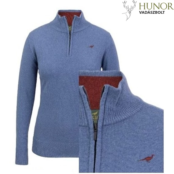 LAKSEN Női Pulóver Tyne Zip Neck Loch Blue