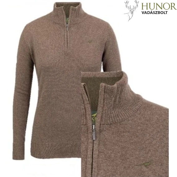 LAKSEN Női Pulóver Tyne Zip Neck Camel