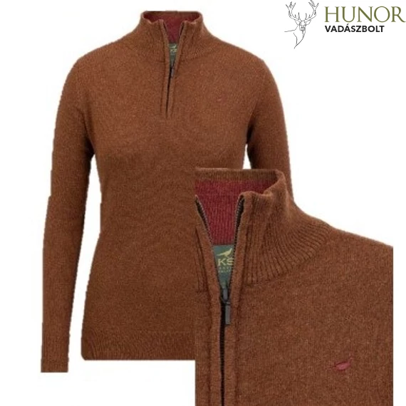 LAKSEN Női Pulóver Tyne Zip Neck Toffee